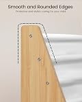 CHOEZON 6-Tier Kids Bookshelf, Sling Kid Bookcase, Large Capacity Book Organizer, Book Shelf for Kids Room, Magazine Storage Rack, for Bedroom, Nursery, Playroom, White and Natural MCW07WB