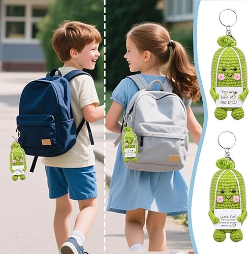 Miniatura 5 de MuMyer Funny Positive Crochet Potato Keychain Handmade Emotional Support Knitted Wool Potato Doll Keychain Gift for Bag Charm