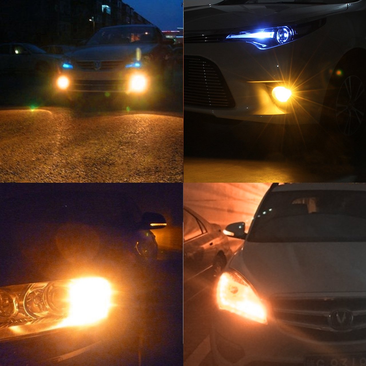 TUINCYN Żarówki przeciwmgielne H7 LED w kolorze bursztynowym, bez błędów Canbus, lampa DRL, zamiennik, 2835 21SMD, 6500K, wyjątkowo jasne, do samochodowych świateł do jazdy dziennej, 10.5W, DC 12V (2
