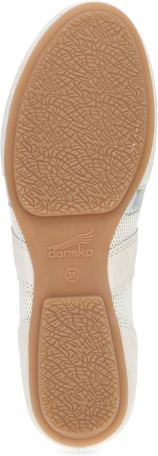 Dansko Milana Slip-On Sneakerina Flats for Women – Sneaker-Inspired Ballet Shoe with Built-in Wedge and Arch Support – Lightweight Rubber Outsole – Leather and Mesh