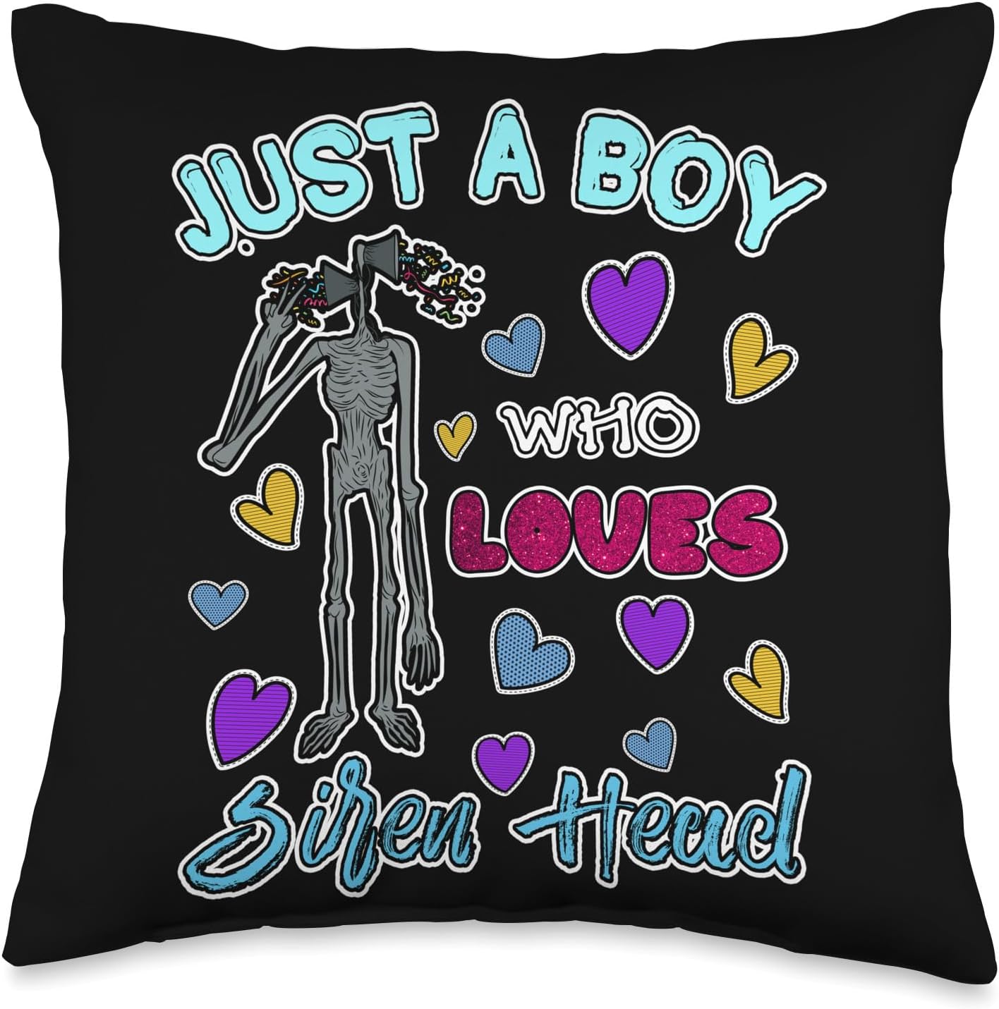 Cryptkins Just a Boy who Loves Siren Head Throw Pillow