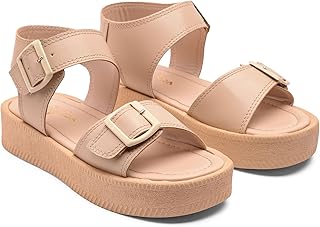 صندل جلد CF-18 بتصميم مفتوح عند الأصابع ومزود بإبزيمين