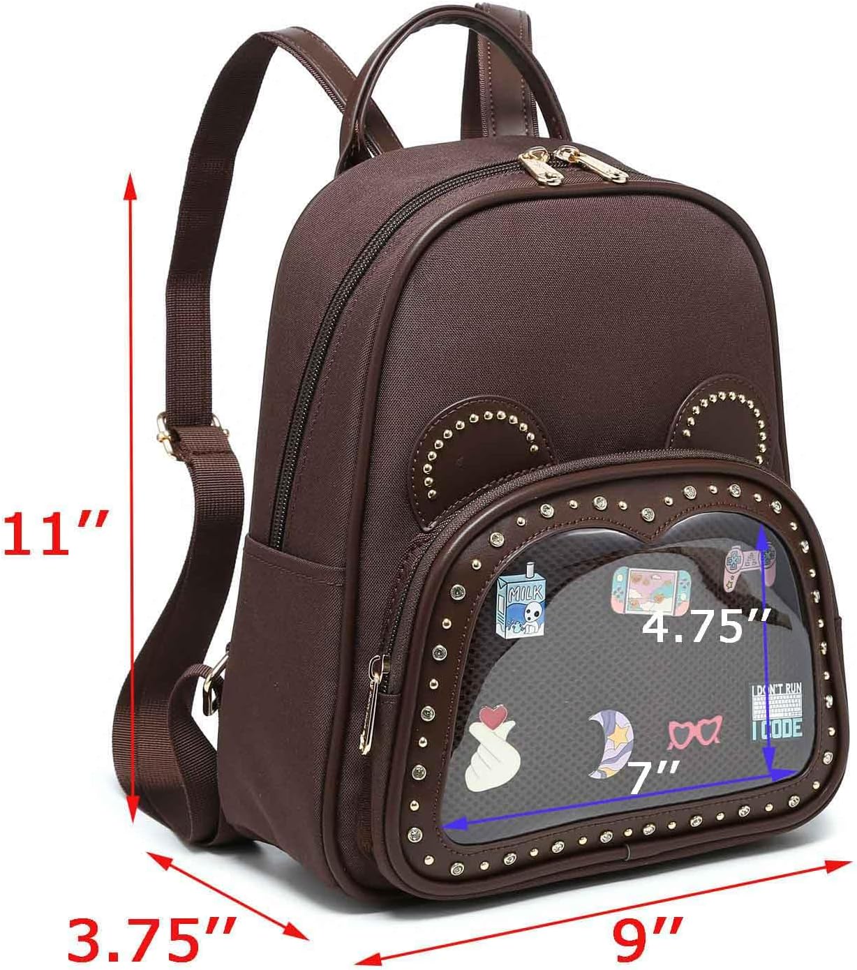 RAINBOW SMILE Kawaii Ita Bag Cute Little Bear Backpack Purse Pin Display for Anime Pins Display - Image 2