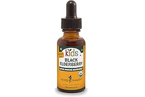 Herb Pharm Kids Certified-Organic Alcohol-Free Black Elderberry Glycerite Liquid Extract for Kids