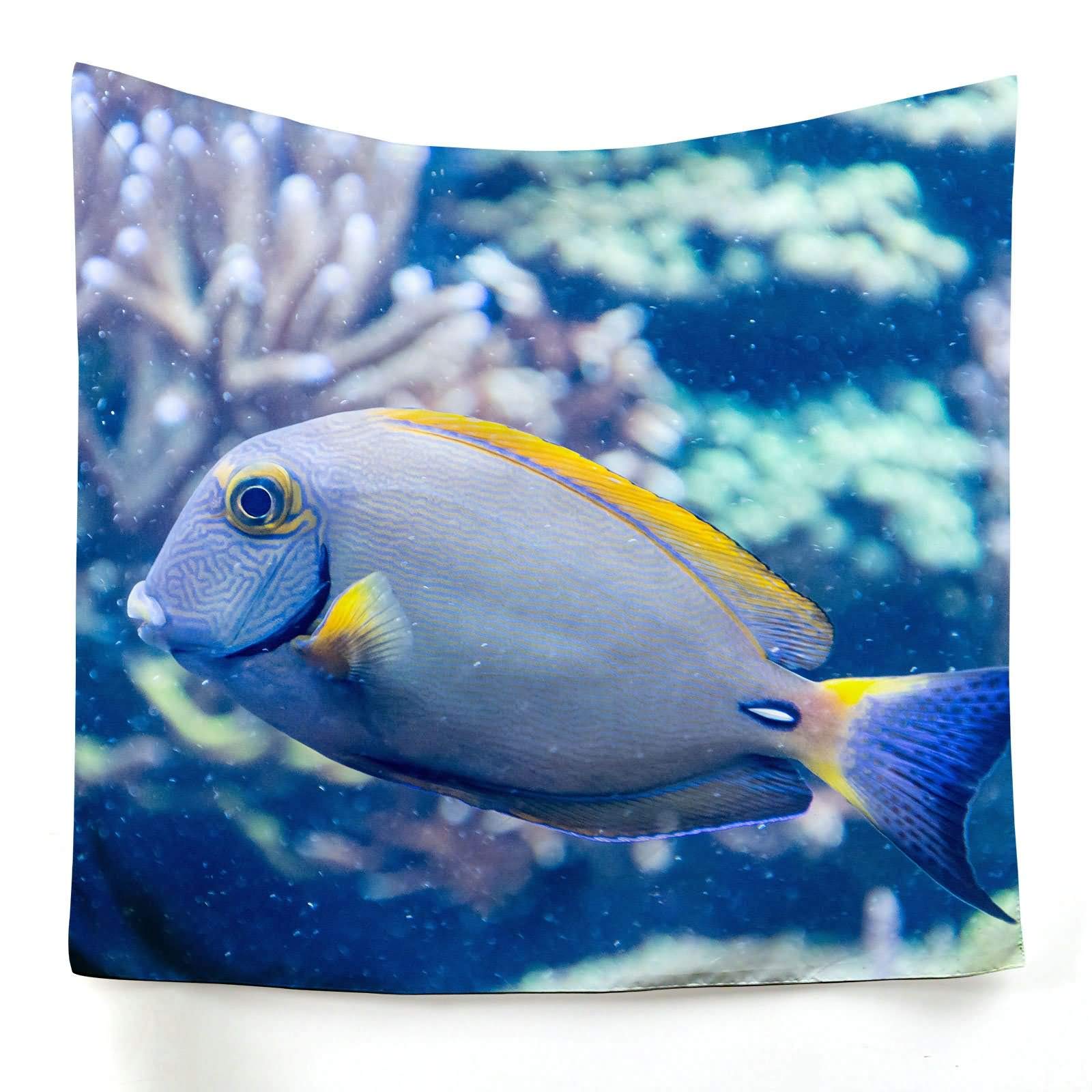 Poisson tapisserie murale pour masquer un mur vide avec une toile imprimée colorée