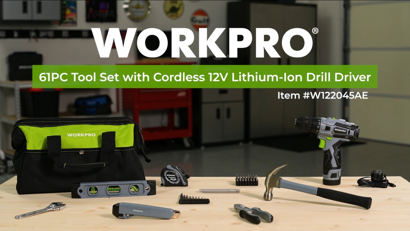 Amazon.com: WORKPRO 12V Cordless Drill Driver and Home Tool Kit