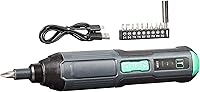 Amazon Basics SKIL 4V Cordless Stick Screwdriver with 10 Bits, USB-C Charging, 300 RPM, LED Light - Compact DIY Tool
