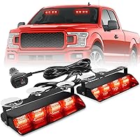 Vista 17 de HLauto 2002L Luces estroboscópicas de emergencia para salpicadero: luces de seguridad ámbar, luces de advertencia intermitentes para parabrisas