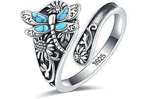 S925 Sterling Silver Wide Turquoise Wrap Ring