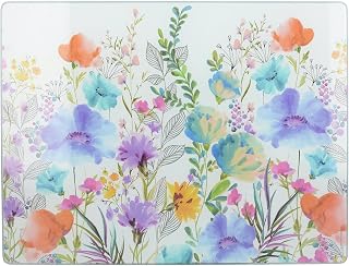 CREATIVE TOPS Protector de encimera de cristal, 40 x 30 cm, diseño de Flores
