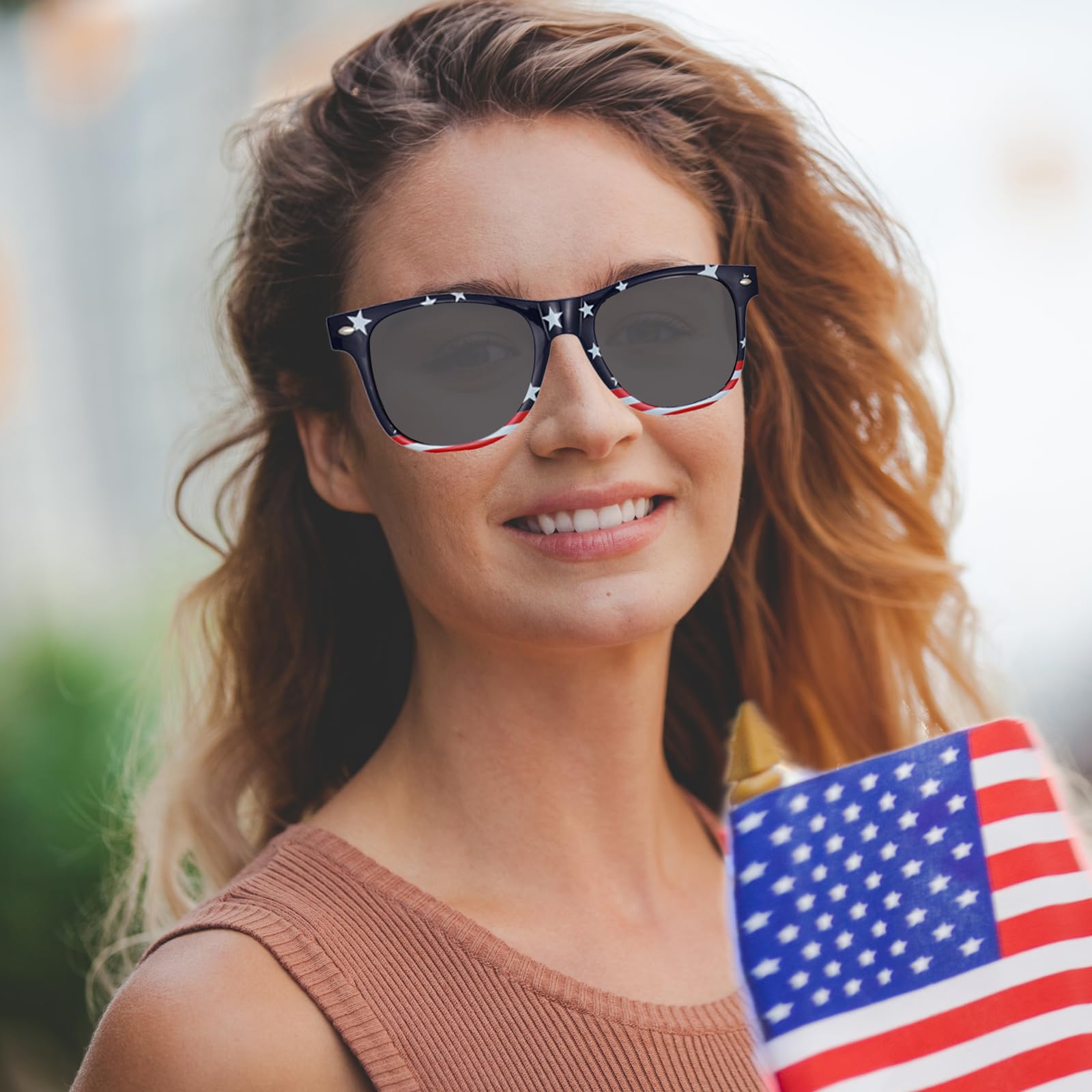 Occhiali da sole con bandiera americana, 4 luglio Accessori per le donne, USA Occhiali da sole patriottici Bulk per gli uomini