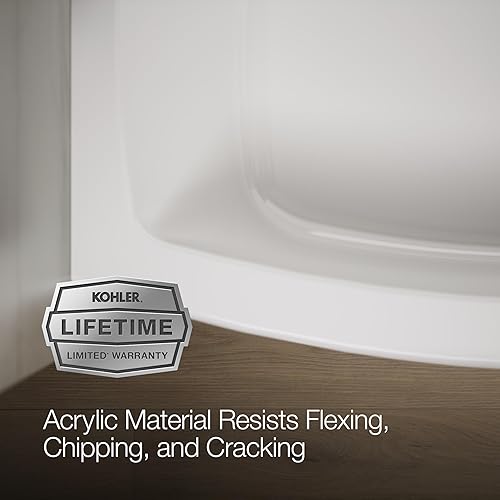 Miniatura 11 de KOHLER 1100-RA-0 Expanse - Bañera acrílica para alcoba de 60 x 32 pulgadas con drenaje a mano derecha, diseño compacto, color blanco