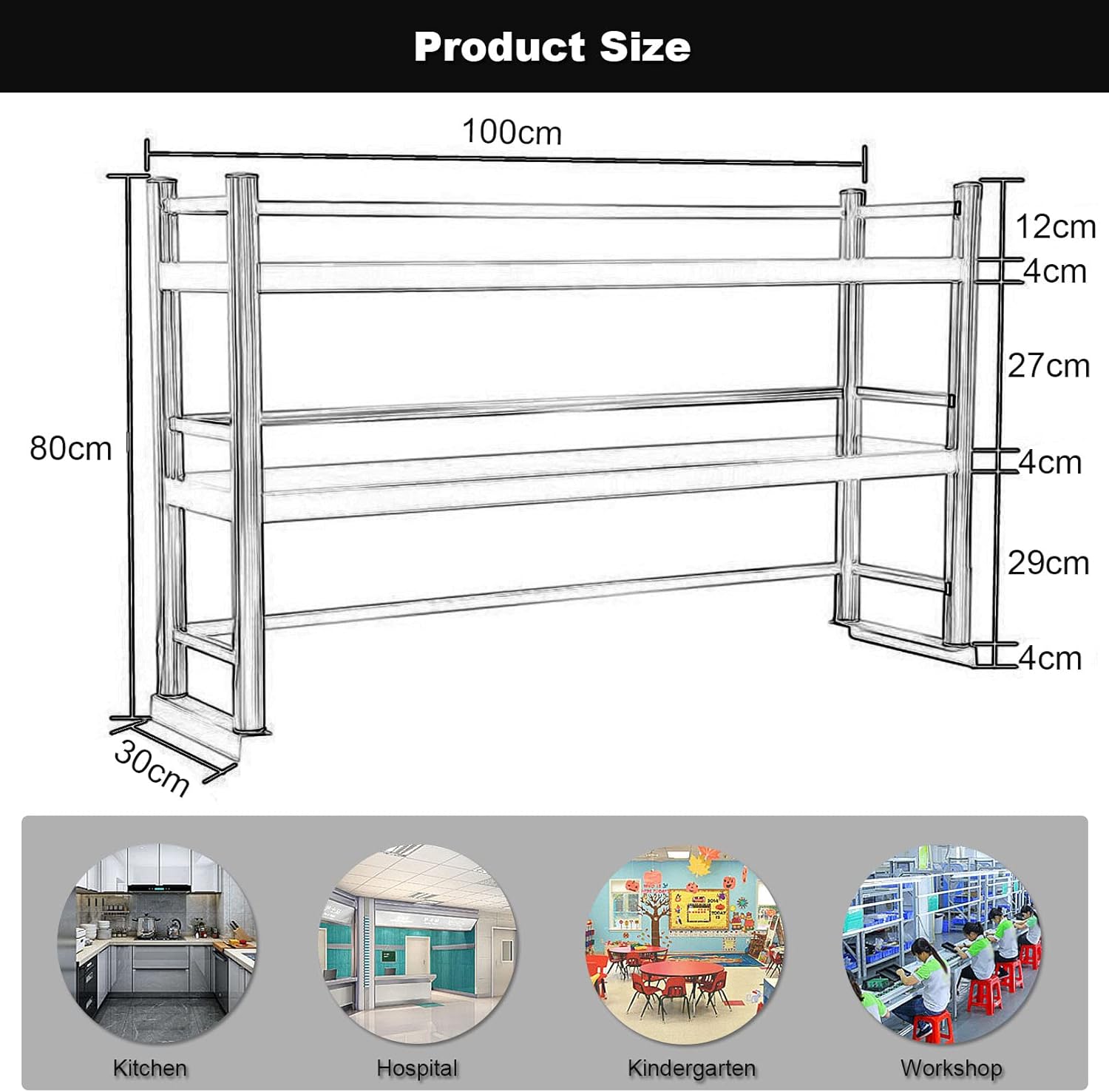 Commercial Heavy Duty Table Stainless Steel Prep & Work Table with Under Shelf Utility Workstations for Kitchen or Restaurant Supplies