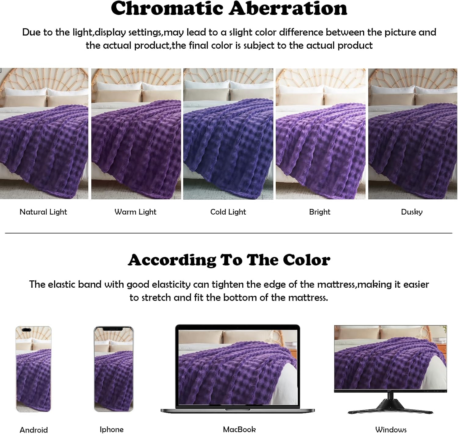 NEWCOSPLAY Throw Blanket for Couch Purple Super Soft Flannel Fleece 3D Bubble Lightweight Bed Blanket All Season Use (Purple, Throw(50"x60")) - Image 7