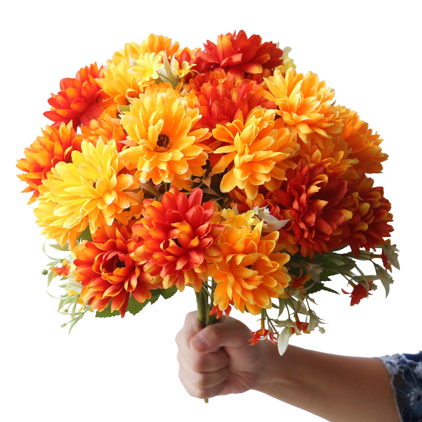 Fleurs de souci jaunes en soie artificielles pour un porche fleuri sans entretien