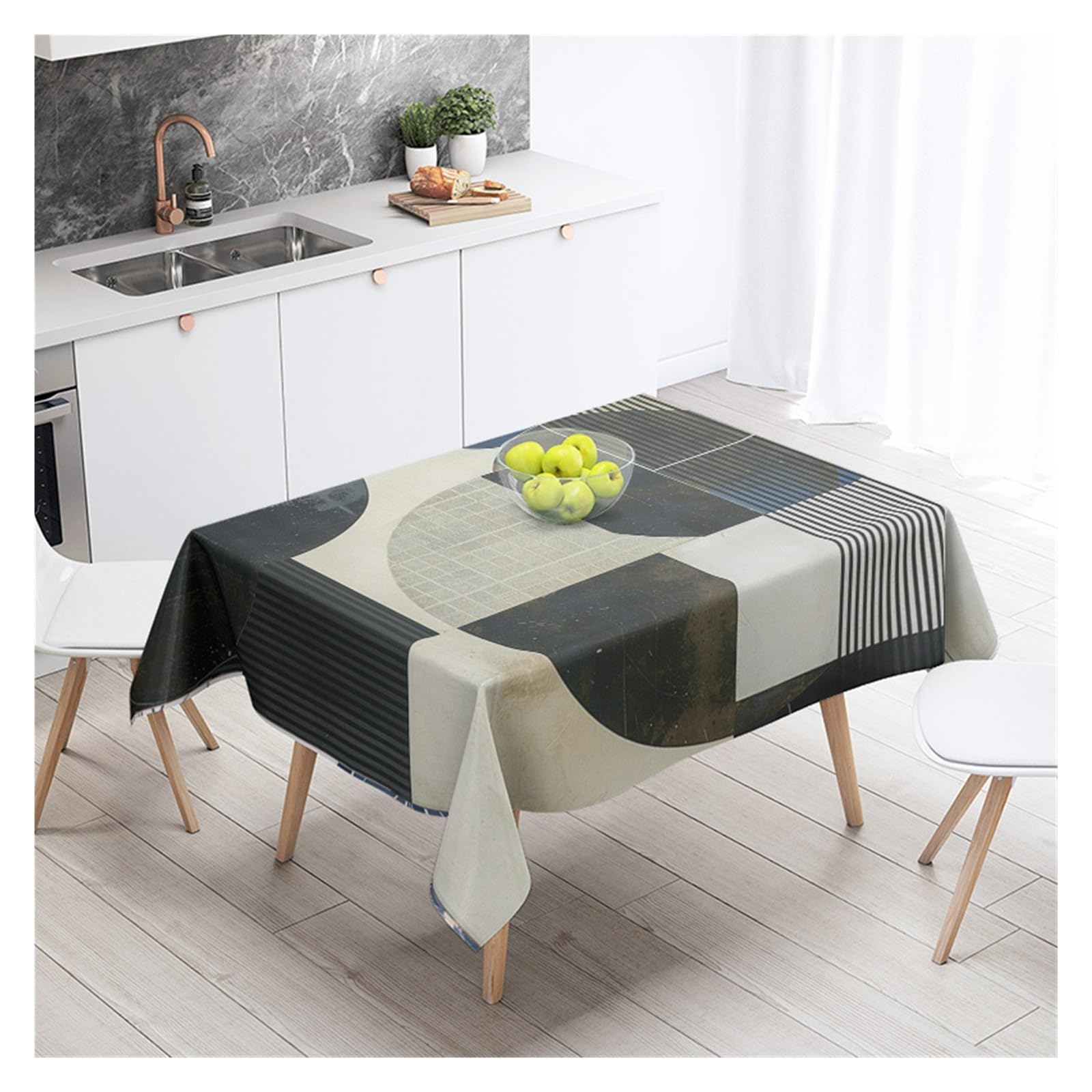 BDFJEDS Waterproof Tablecloth Abstract Geometric Tablecloth Party Decoration Restaurant Cafe Dining Table Tablecloths(Color4,140X220)