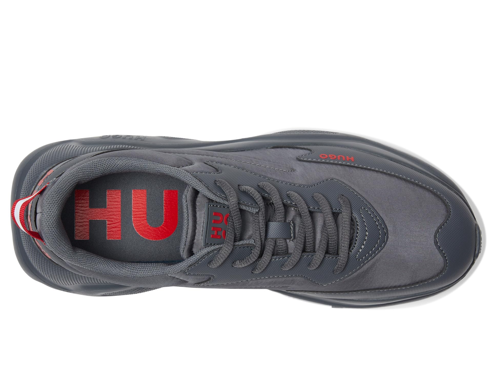 HUGO Running Style Sneakers with Thick Rubber Sole Slate Grey