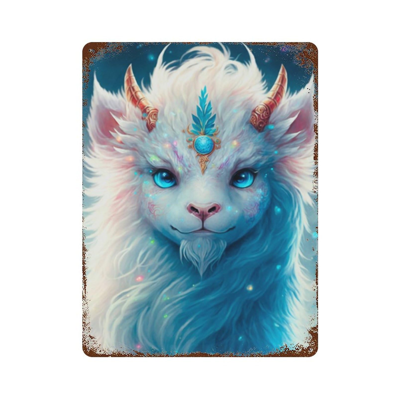 Fantasy Creature Art Print-7 Retro Metal Sign 15.7"x11.8", Decorative Metal Wall Art for Basement, Hobby Room And Garage Decor