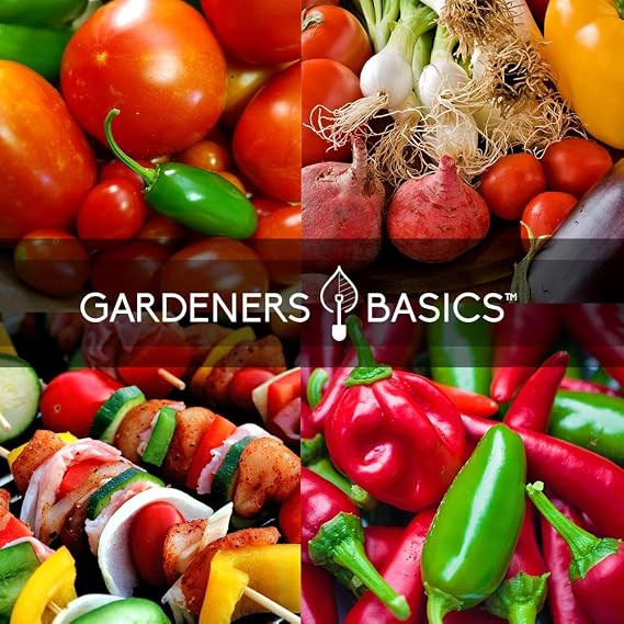 Gardeners Basics, Heirloom Hot Salsa Growing Seed Packets 8 Varieties Habanero, Jalapeno, Serrano Peppers, Roma, San Marzano Tomato, Cilantro, Green Onion, Tomatillo for Garden Non-GMO Heirloom