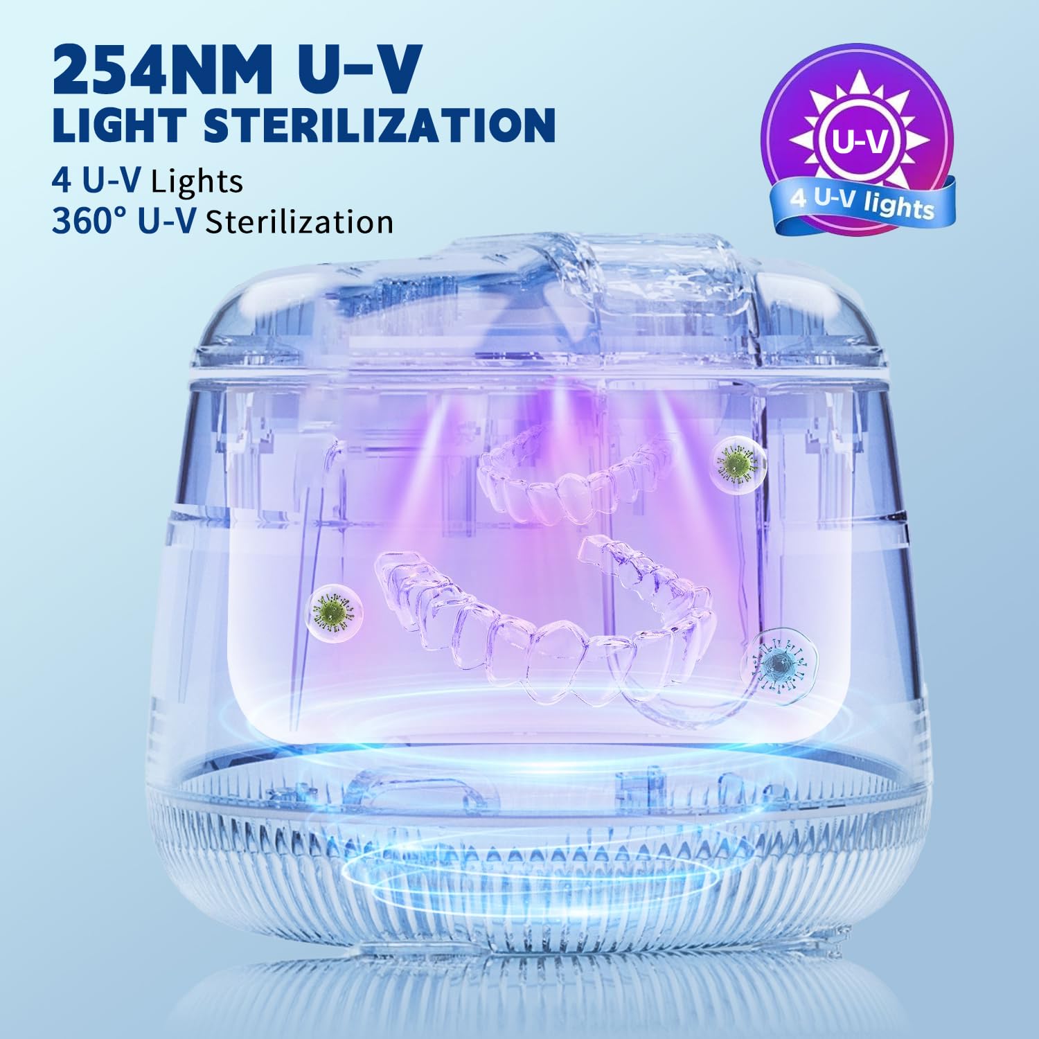 Máquina limpiadora ultrasónica dental de 48 kHz con temporizador digital y 200 ml, limpieza profunda para prótesis, protectores bucales, alineadores, protectores nocturnos, aparatos ortopédicos