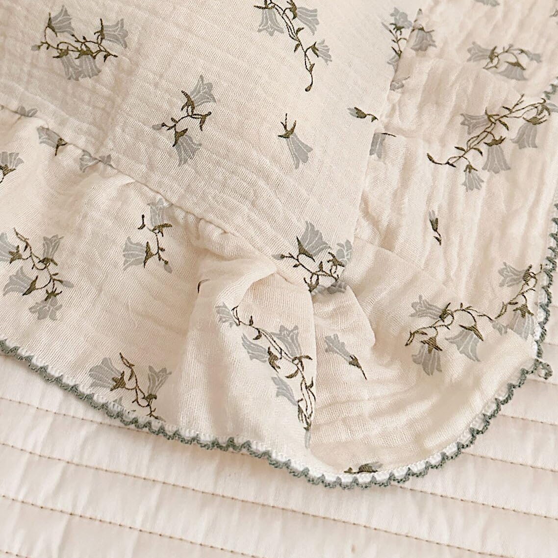 BuLuTu Hyacinth Floral Print Pillowcase Standard with Ruffles, 20"x26" image 5