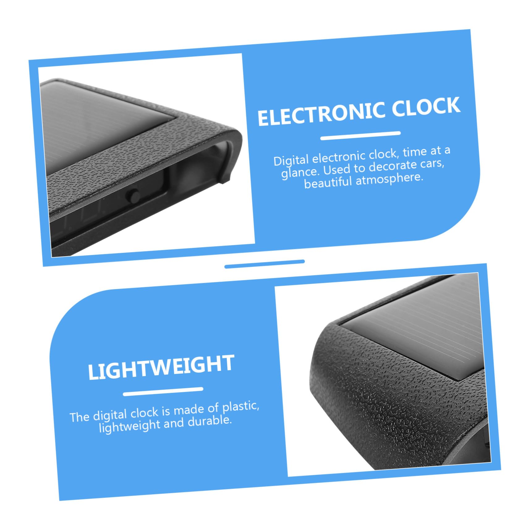 ULTECHNOVO 2 Piezas reloj electronico solar reloj automático decoración del reloj del coche termómetro coche termometro para coche relojes termómetro digital desk clock reloj de vehiculo