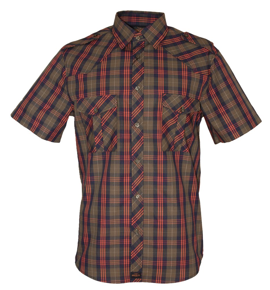 ROCK-IT Apparel Camisa de Hombre de Ocio a Cuadros confeccionada en 100% algodón Mano de Obra Made in Europe Tallas S-5XL