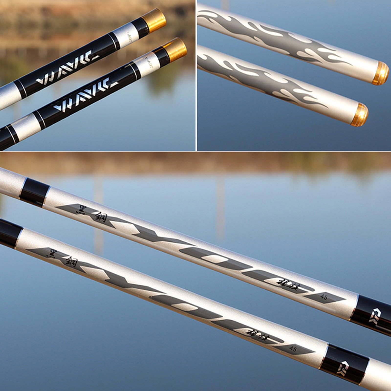 CañAs De Pescar Surfcasting Extra largas de Alta Fibra de Carbono telescópica Polo energía de la Mano caña de Pescar, 2,7 m-7,2 m, caña de Pescar Manual Ultraligera y ultrarresistente