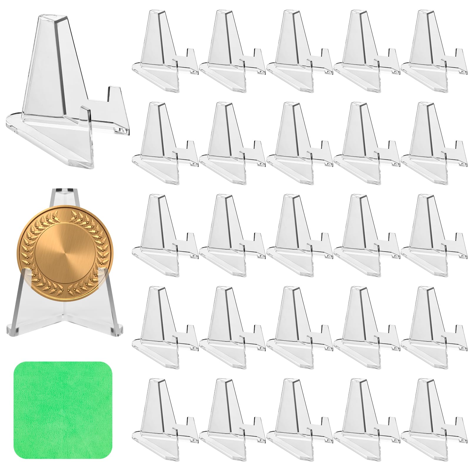 Lot De 10 Supports En Acrylique Transparent Pour Cartes à Collectionner, Pièces, Médailles - Mini Chevalets Stables 3 Tailles