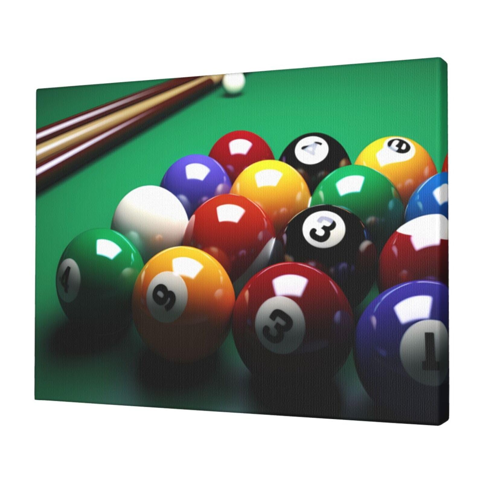 KLOPH Billiards Canvas Wall Art for Living Room 12"x16" Modern Artwork Painting for Bathroom Hanging Canvas Prints Aesthetic Wallart for Bedroom Kitchen Office Wall Decor