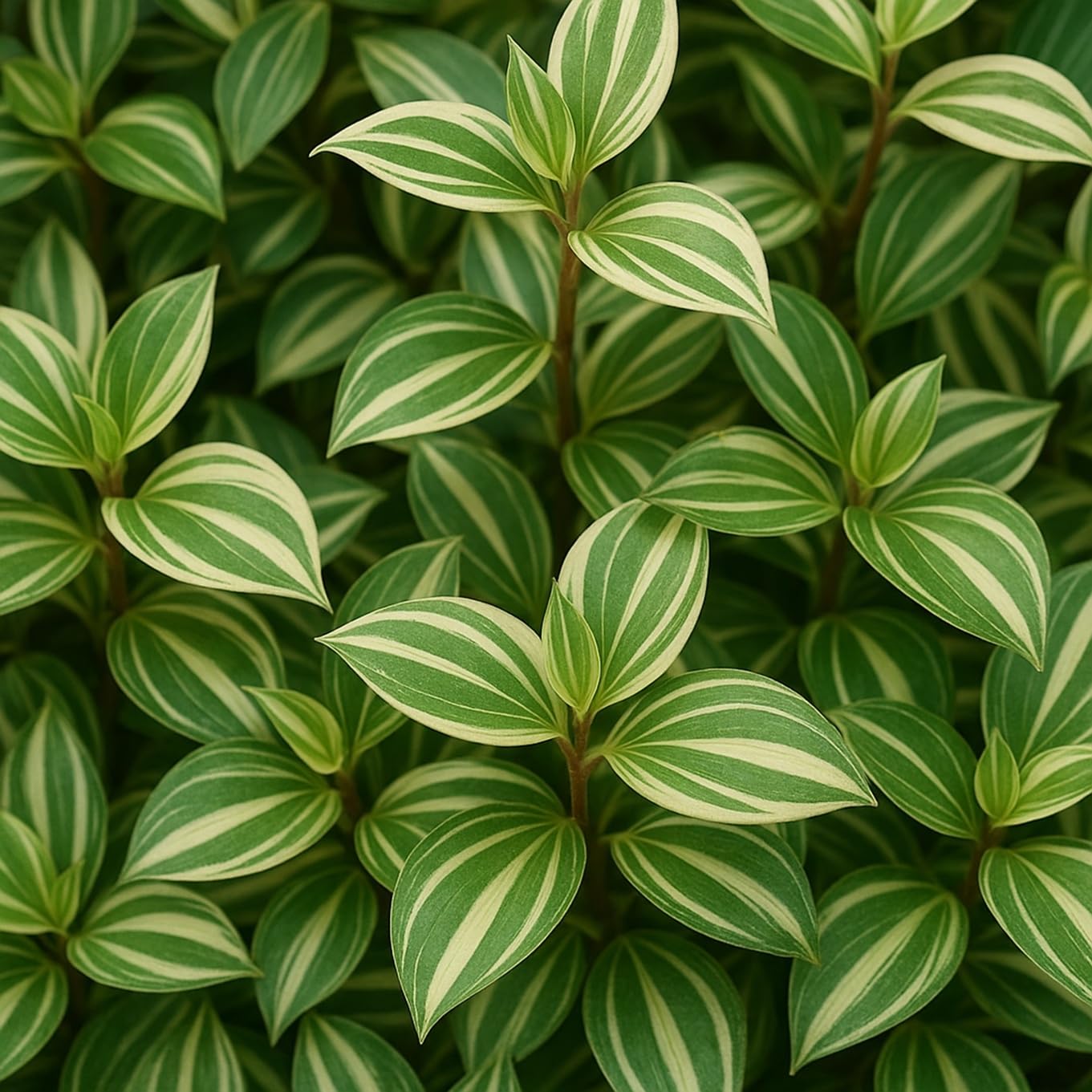 4 Cream and Green Wandering Jew Cuttings to Grow -Tradescantia - Easy to Grow Wandering J…