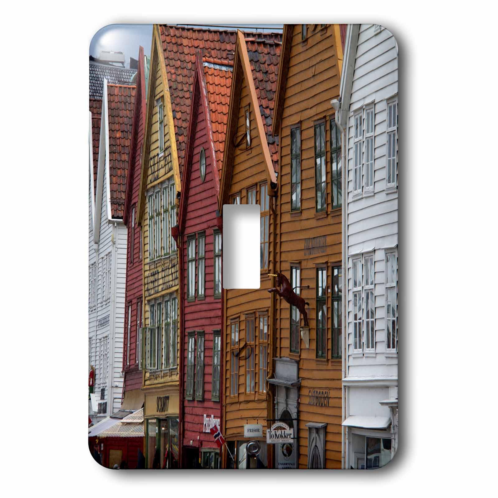 Interrupteur à bascule simple Bryggen Norvège 3dRose lsp_249352_1