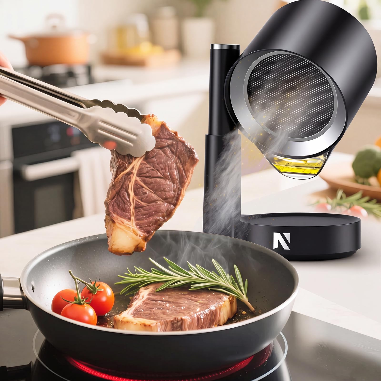 NEWTRY Campana extractora portátil - 3 potencias potentes Movible Campana mini compacta Portátil, con 2 filtros lavables, ideal para cocinas domésticas, caravanas, áreas exteriores, hot pot y barbacoa