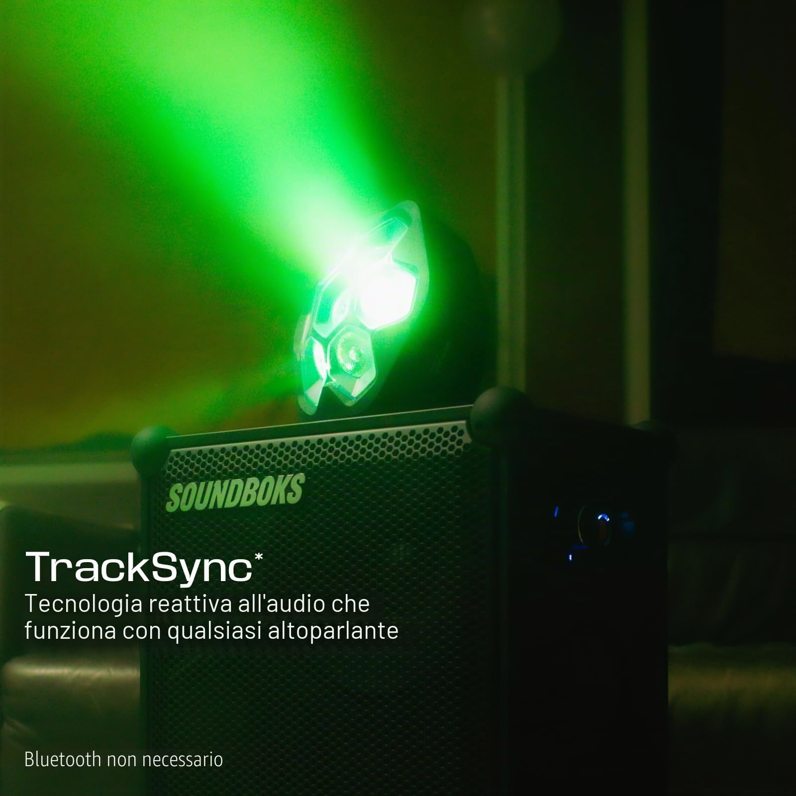 SOUNDBOKS Lightboks, luce portatile per feste, compatibile con tutti gli altoparlanti, luce controllata dalla musica, audio reattiva con controllo app, impermeabile IP65, connessione TeamUp ideale per