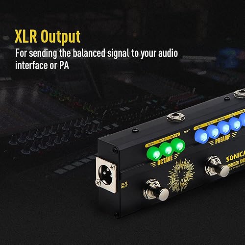 Miniatura 4 de SONICAKE Bass Effects Pedales Multiefecto Preamp Compresor Boost Fuzz Octave Multi Efectos Pedal Boom Ave con FX Loop Compresor de preamplificador