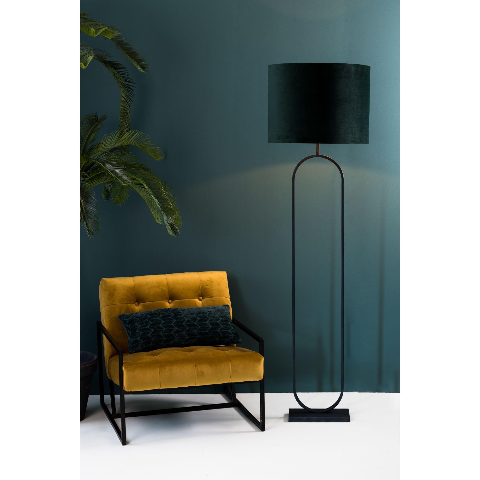 Light & Living Lampenschirm Zylinder Velours - Dutch Green - Ø40x30cm | Zylinder - Modern - Samt
