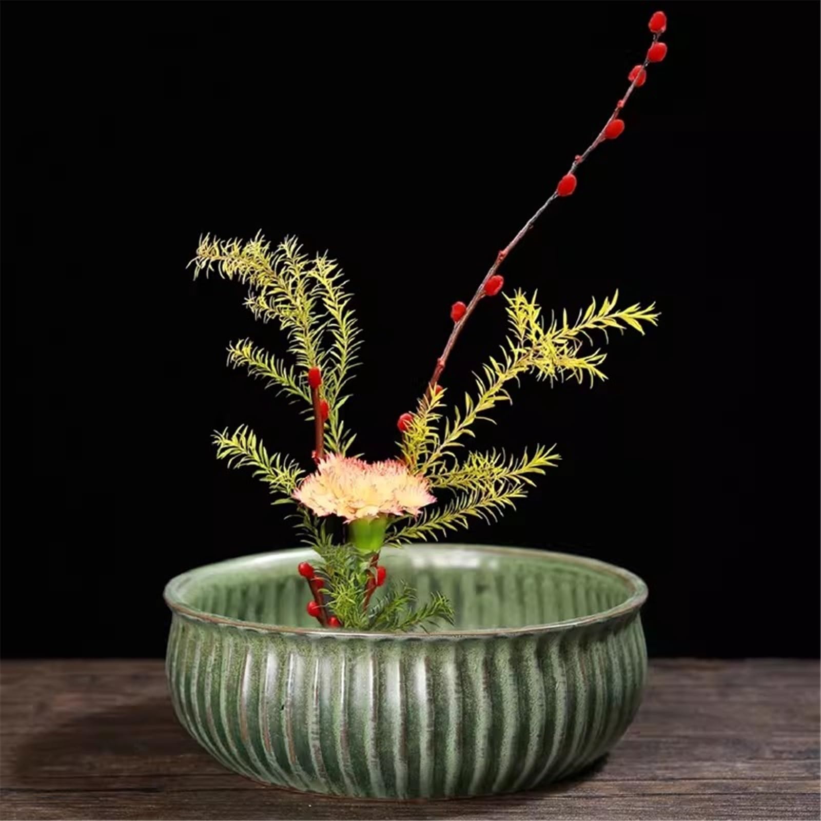 Sottovasi per Fiori Piattino for Disposizione dei Fiori con Vassoio in Ceramica in Stile Cinese Vaso