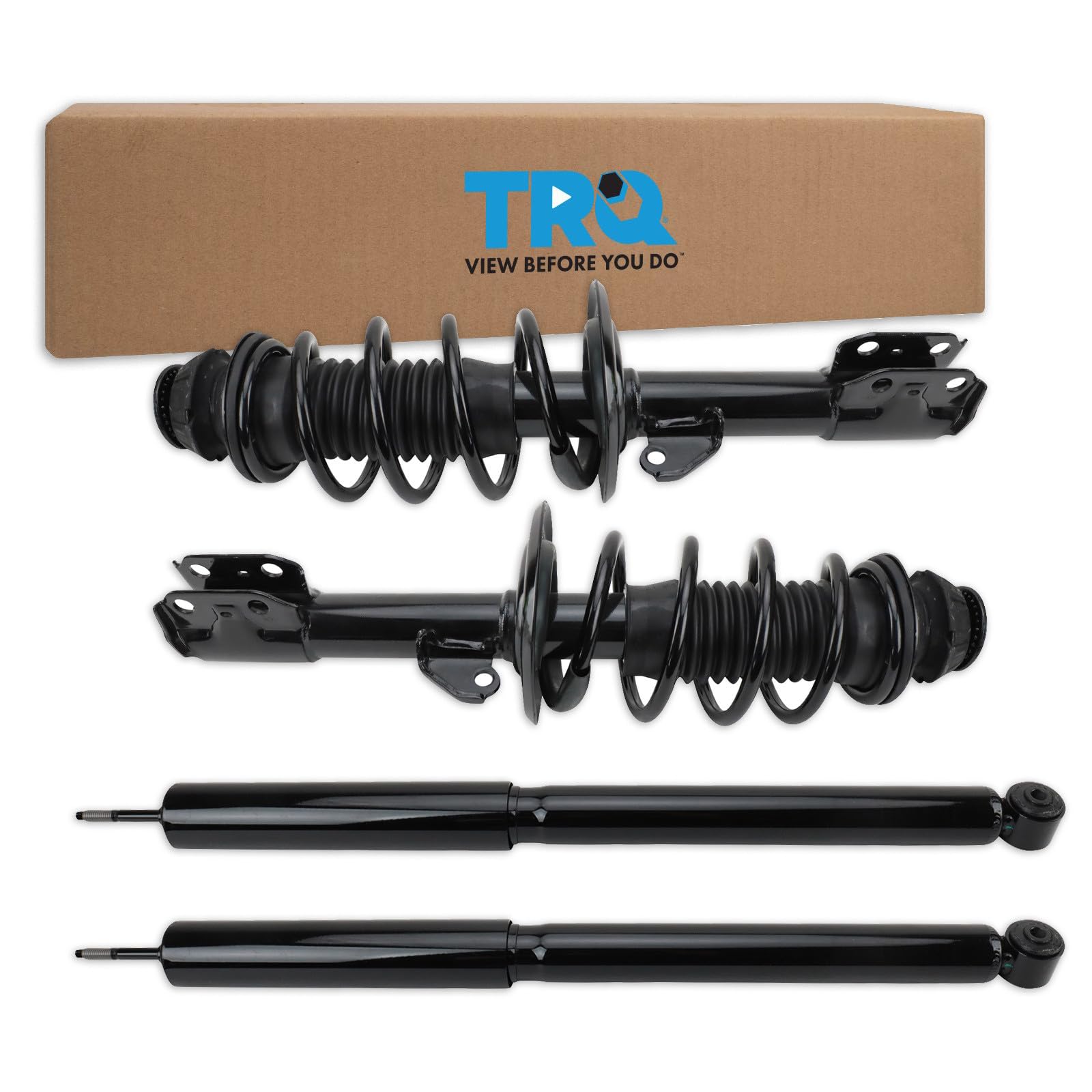 TRQ Front and Rear Complete Strut Assembly &amp; Shock Absorber Kit Complete Strut &amp; Coil Spring Assembly Compatible with 2011-2014 Scion xD