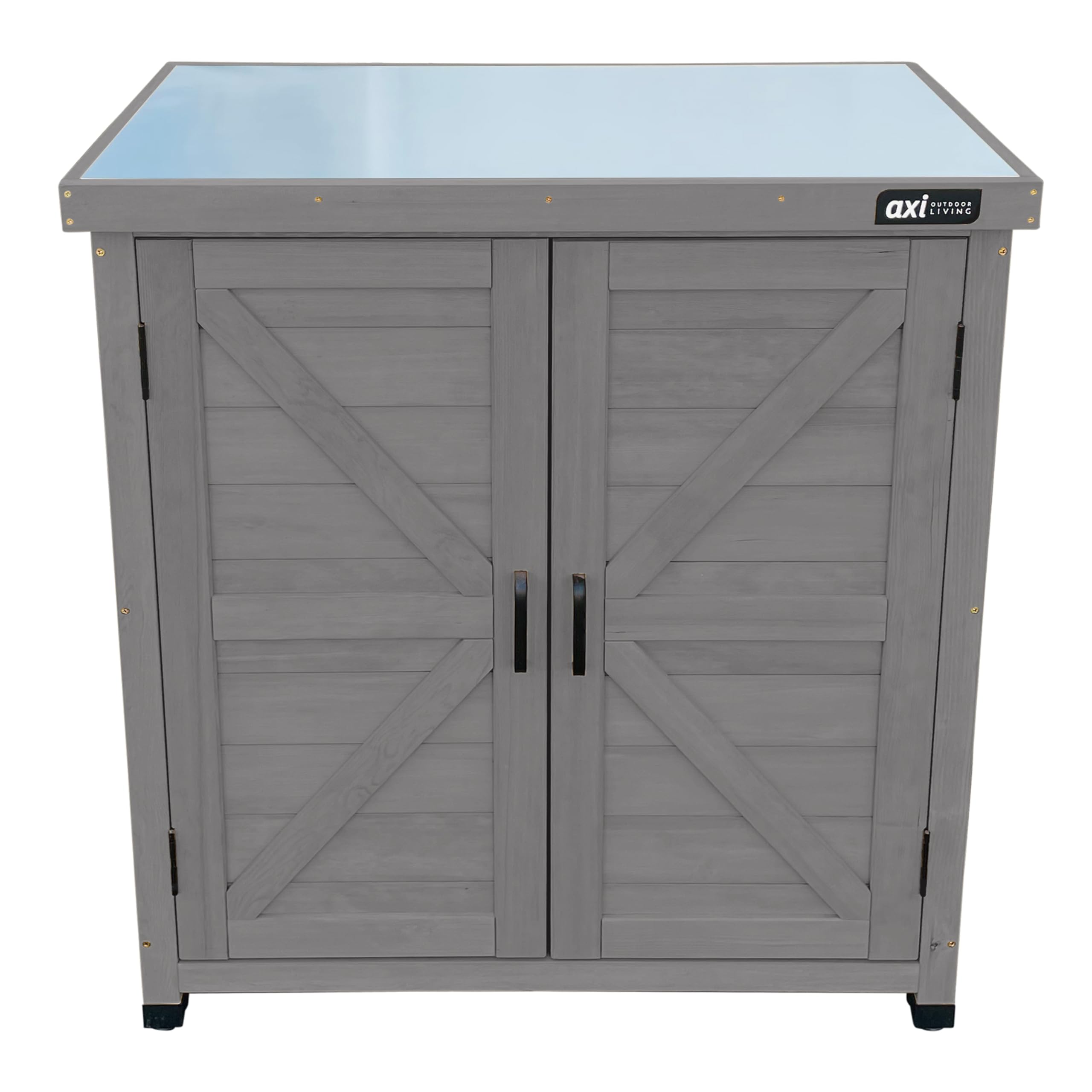AXI Felix Gartenschrank aus Holz Warmes Grau 80 x 45 x 93 cm Geräteschrank