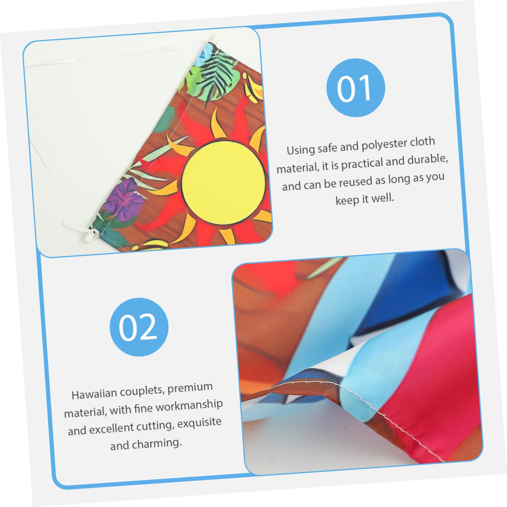 Yardwe 3paia Striscione Decorativo Per Feste Hawaiane Banner Per Porta Pongee Riutilizzabile Decorazione Versatile Per Eventi e Celebrazioni Festive