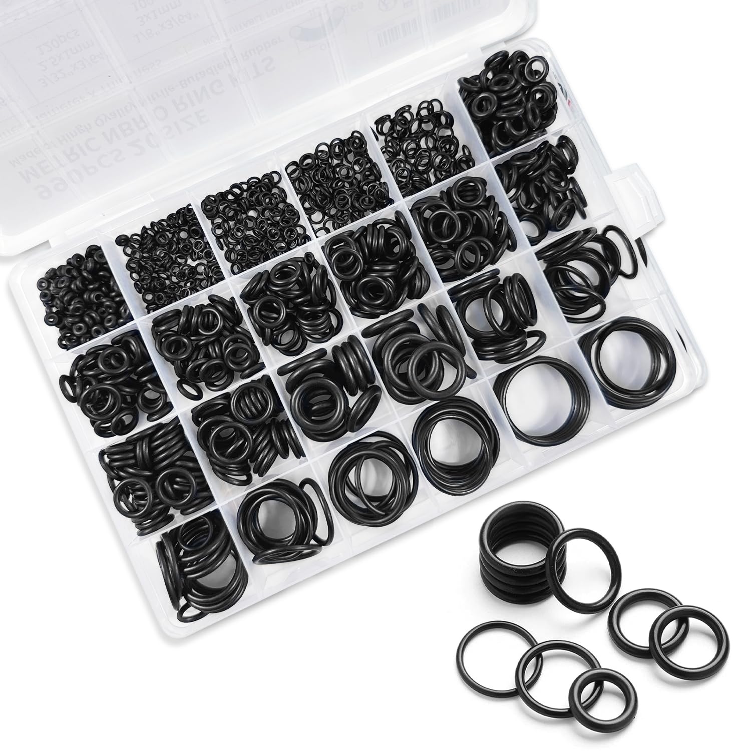 990Pcs O Ring for Pressure Washer Gun, 20 Sizes Rubber Washer for Faucet, Hose, Automotive, Plumbing and Gas Repair-image-41