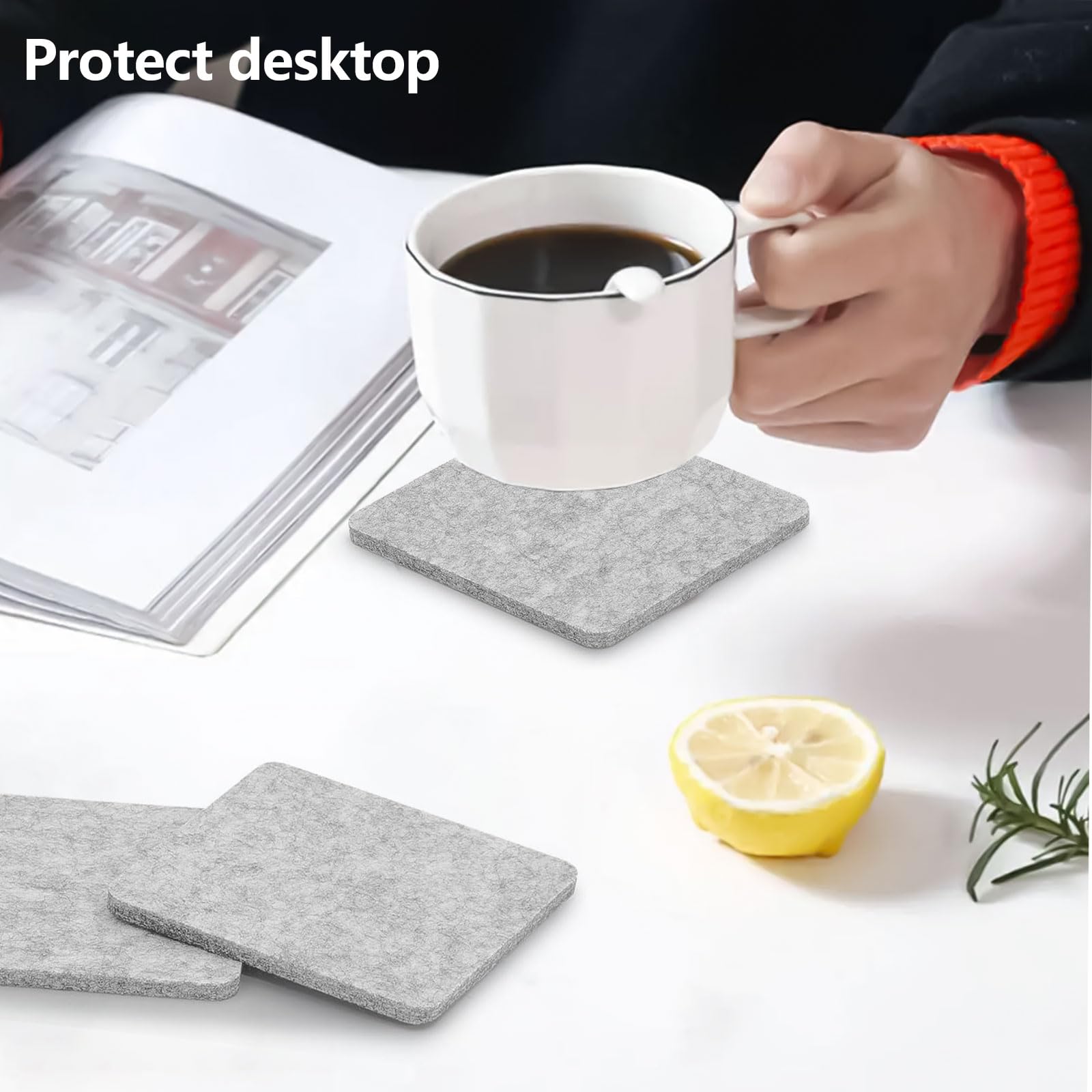 LAINIKE Lot De 30 Dessous De Verre Ronds En Feutre Lavables Et