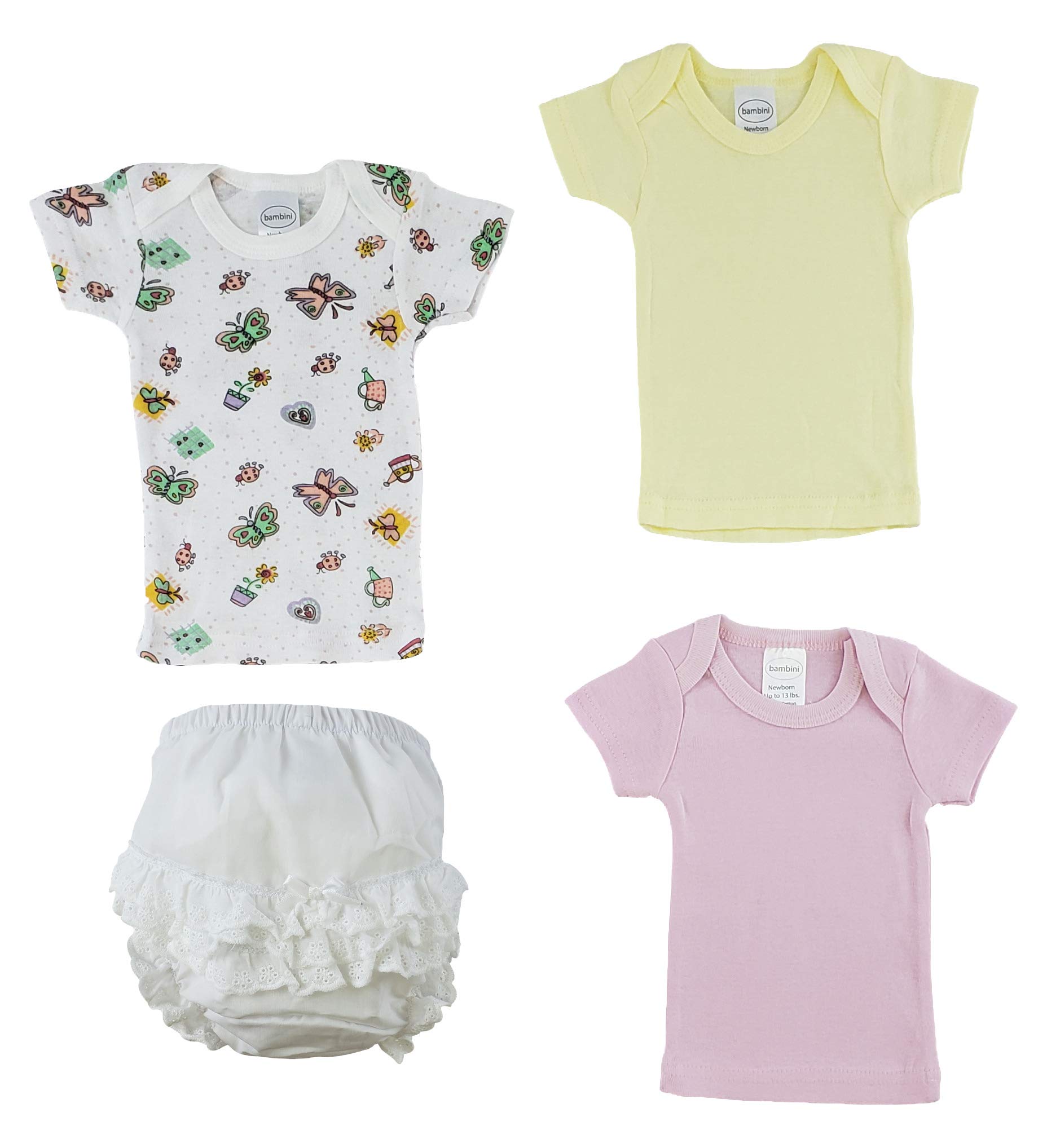 bambini White Girl's T-Shirtsand Fancy Pants Underwear