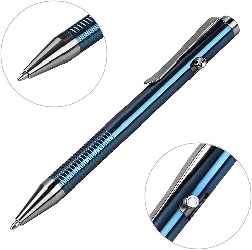 Miniatura 4 de SMOOTHERPRO Bolígrafo de acción de titanio compatible con Parker Recambio de acero inoxidable duradero para EDC Pocket Business Collection Color