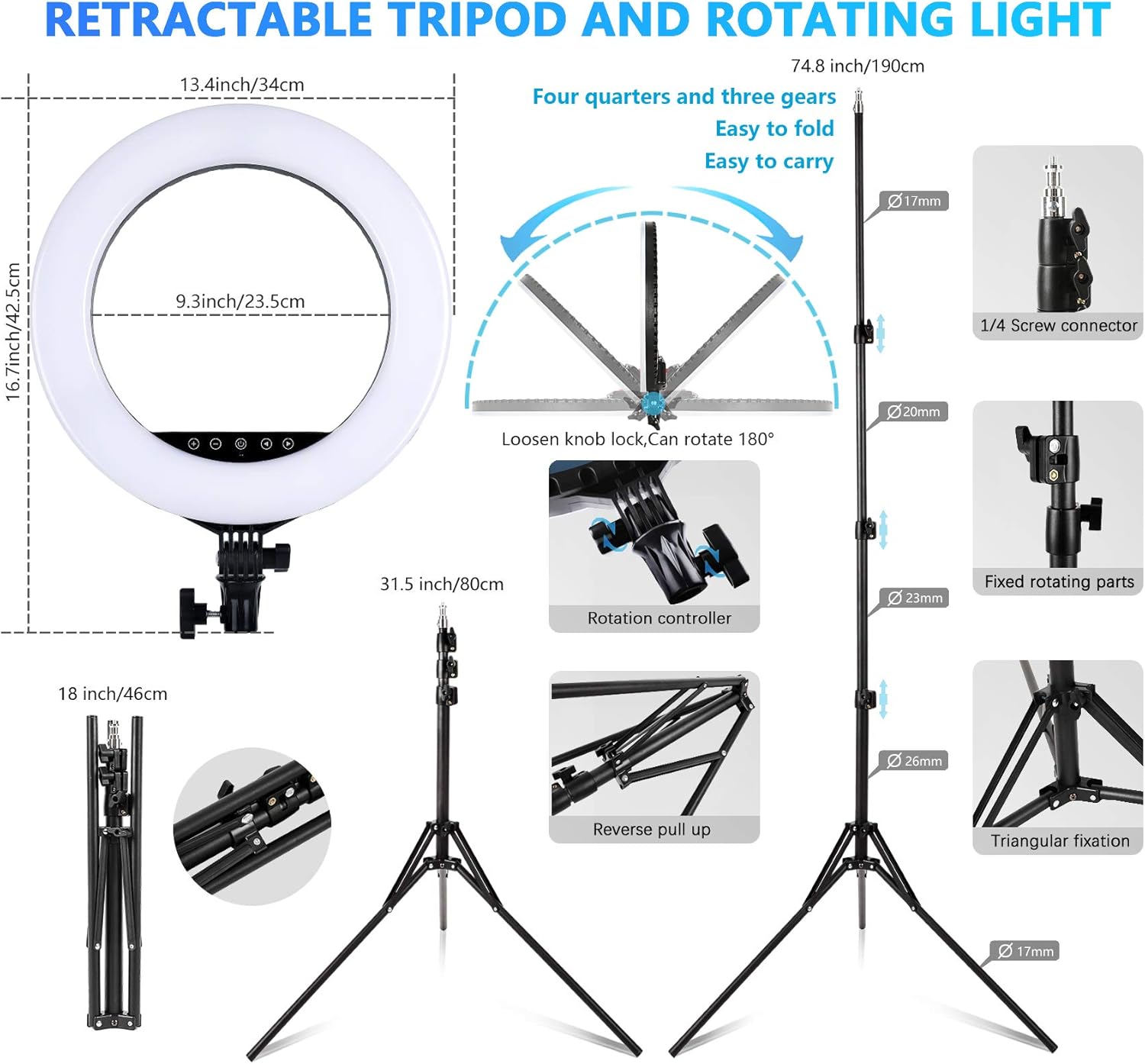 70% оƒƒ Evеrуthіng Roaring Hippo,14 Selfie Ring Light,with Tripod Stand and Phone Holder Light Ring Kit, Touch Screen/Remote Control Dimmable LED Ring Light dimmable for Camera, Makeup, YouTube and Video Shooting.
