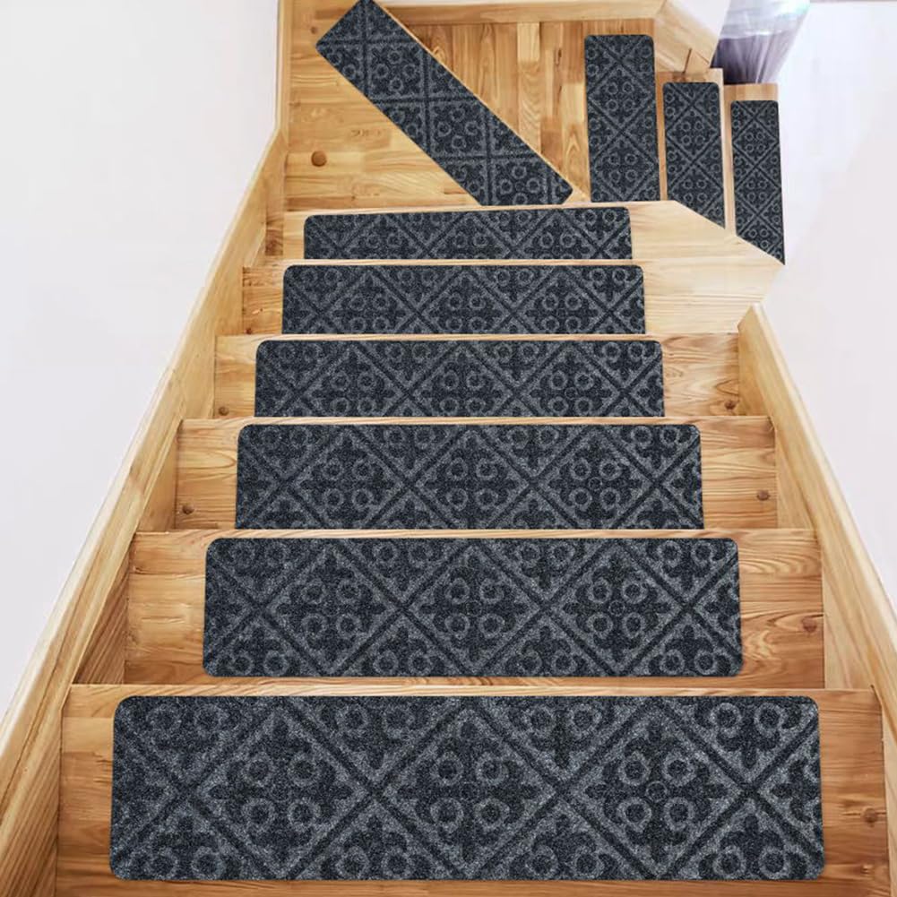 Stair mats, set of 7 rectangular non-slip modern for children, elders(B)