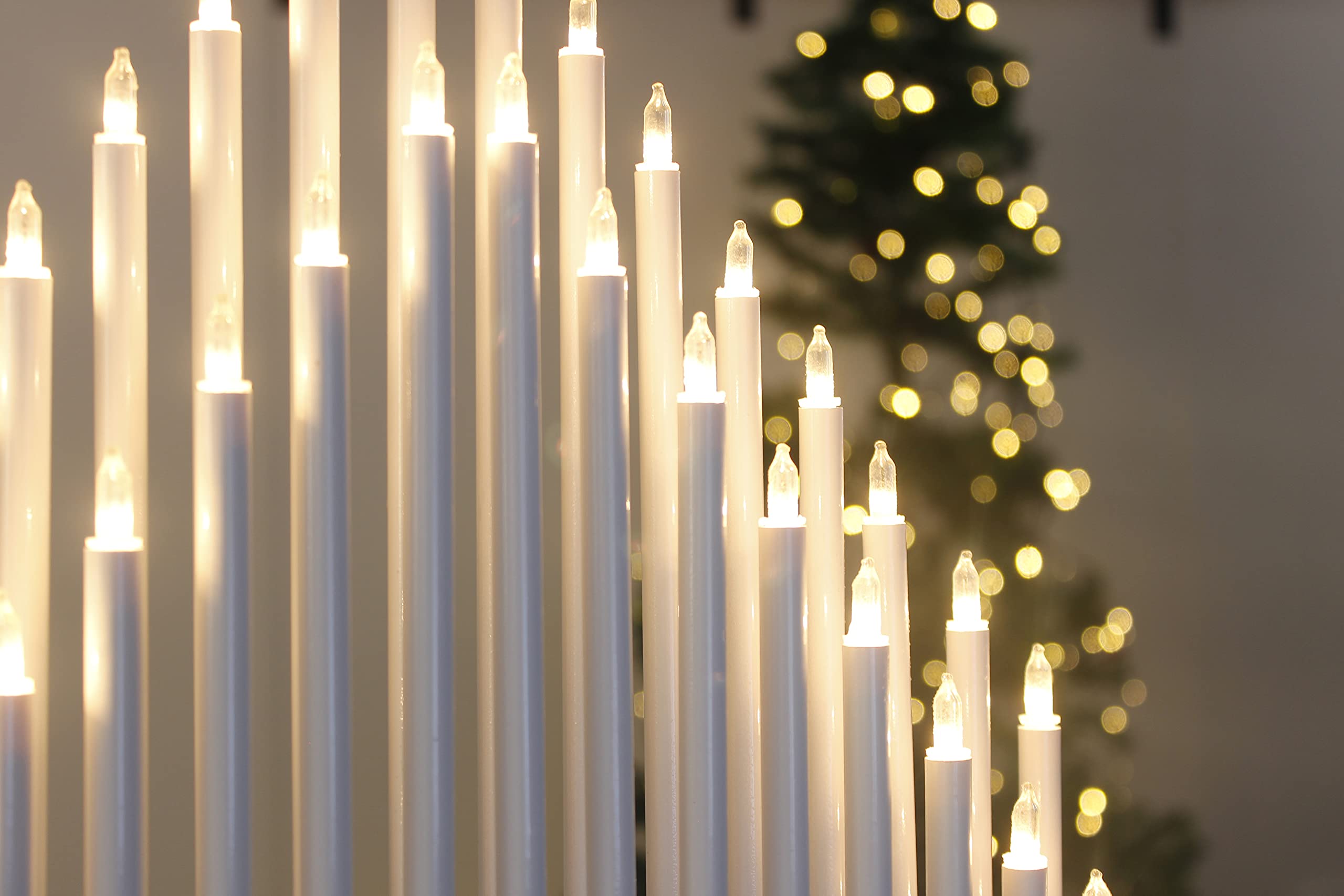 Marco Paul Weihnachts-Kerzenbrücke mit 33 künstlichen Kerzen in Pfeifenform, traditioneller Weihnachtsbogen