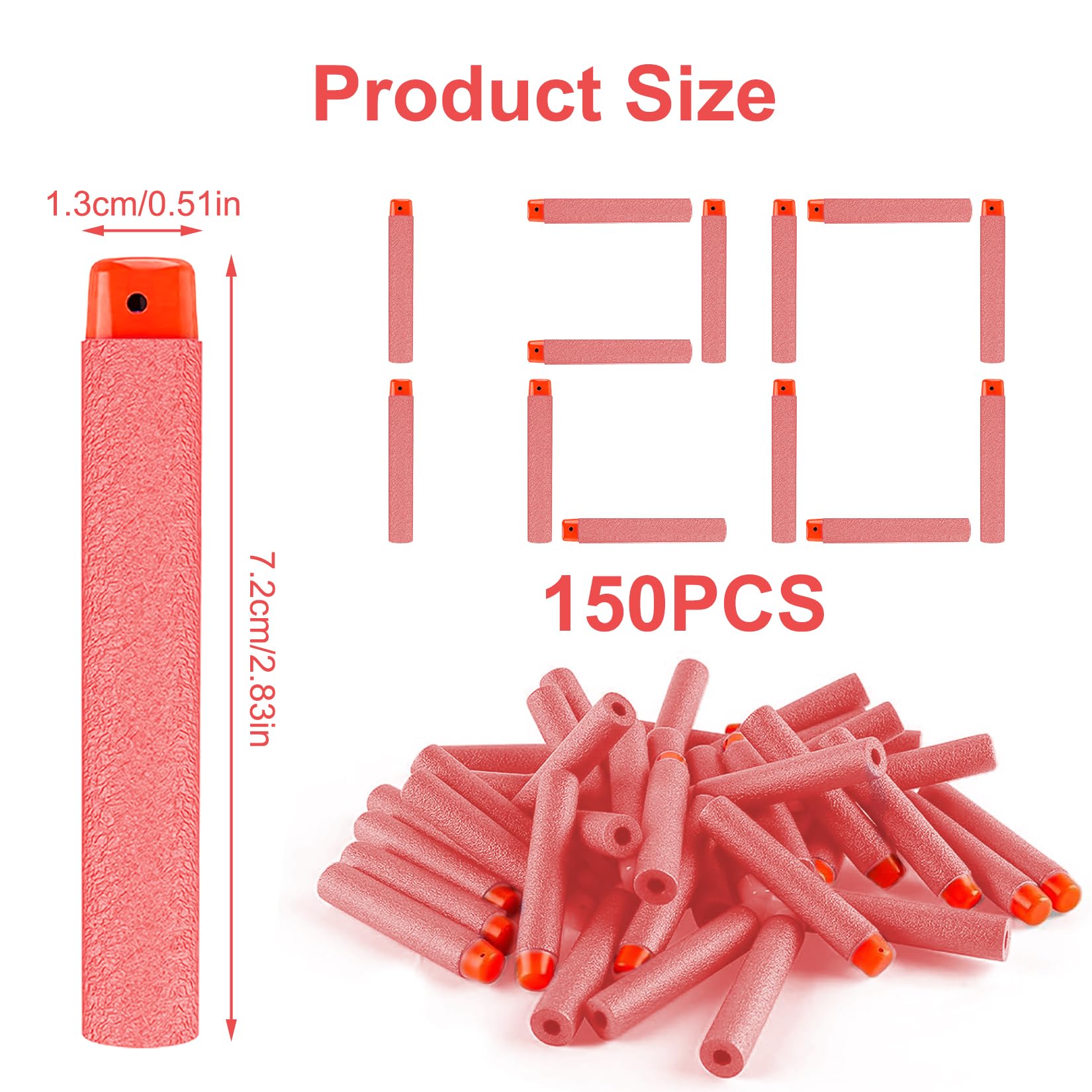 120 sztuk do rzutek Nerf Elite 2.0, zapasowe rzutki piankowe do rzutek Nerf Elite 2.0, akcesoria do gry na imprezę (czerwone, 120 nerf)