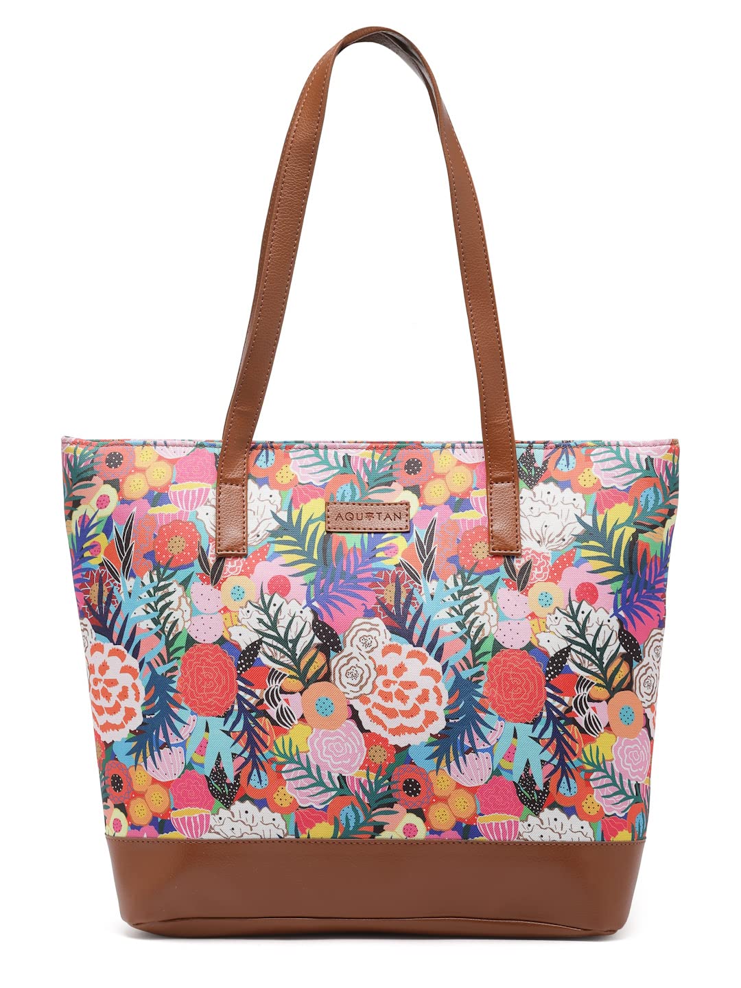 Aquatan Tote Bag for Women and Girls | Spacious, Sturdy Handbag with Zip Compartment for College,Office, Travel & Everyday | Reusable, Lightweight & Stylish Shoulder Handbag for Women