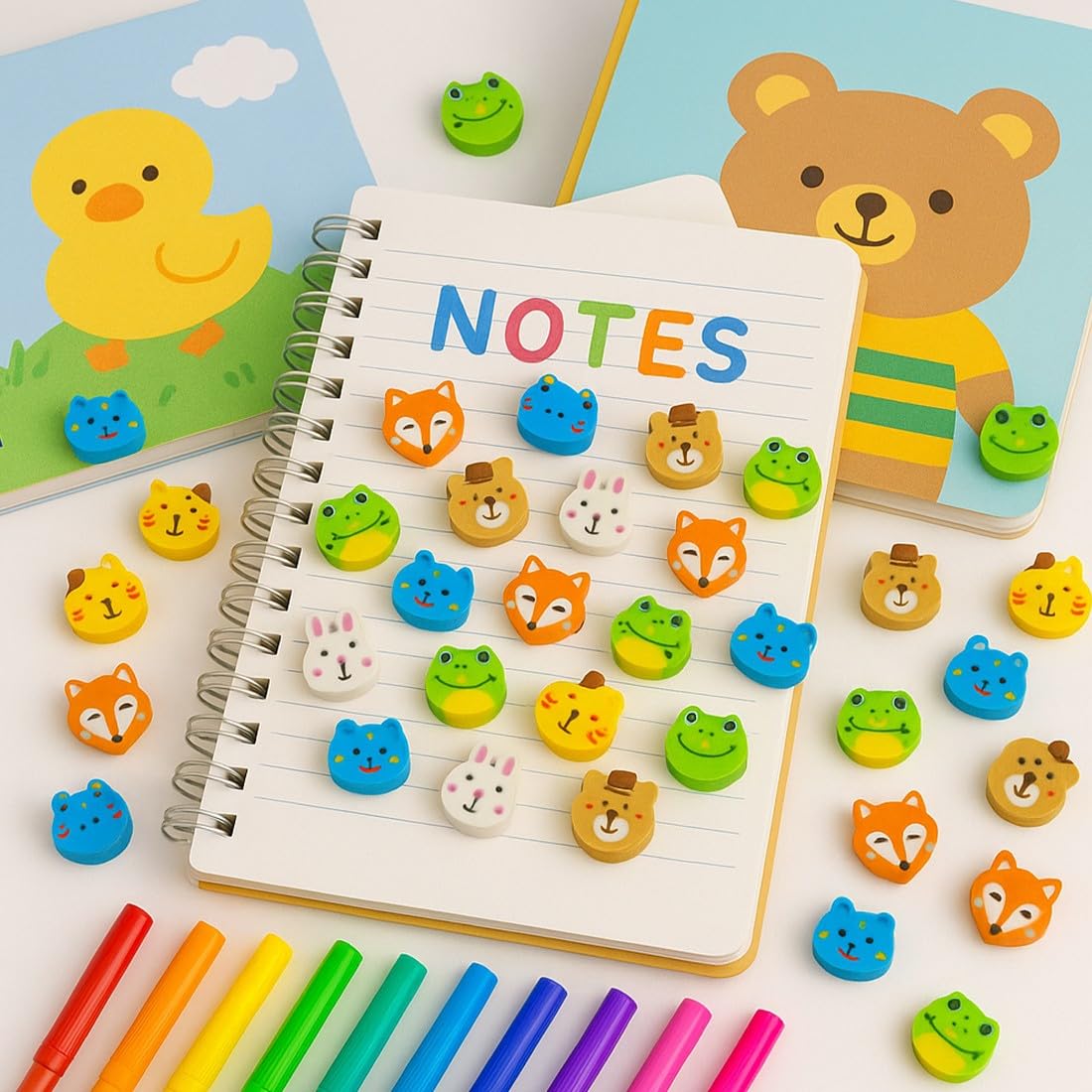 50 Pièces Gommes Animaux Mignons Effacer Crayons Dessin Animé Cadeaux Enfants
